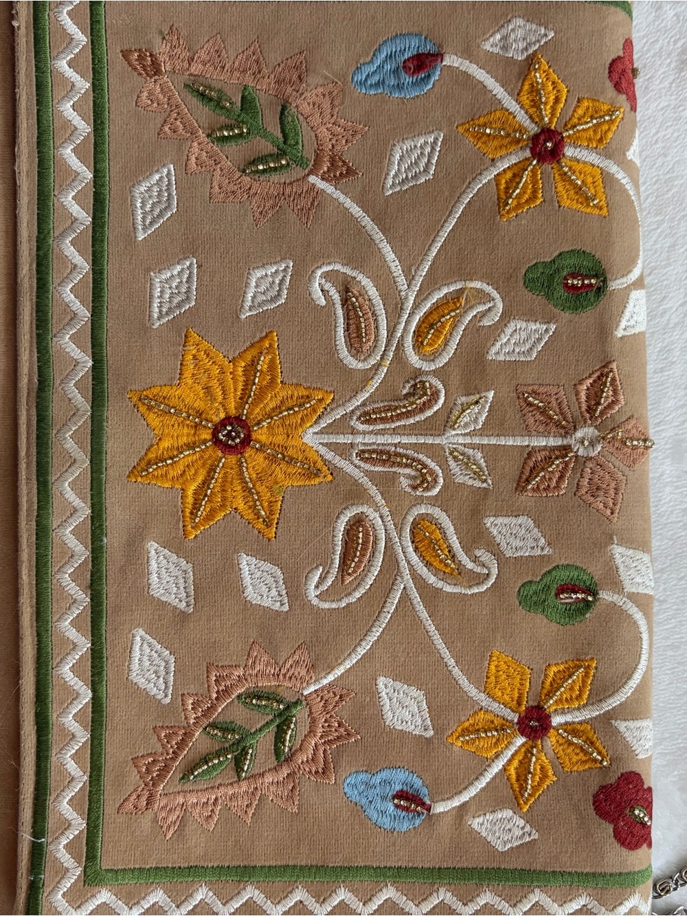 Francesca's Embroidered Floral Cross Over Purse